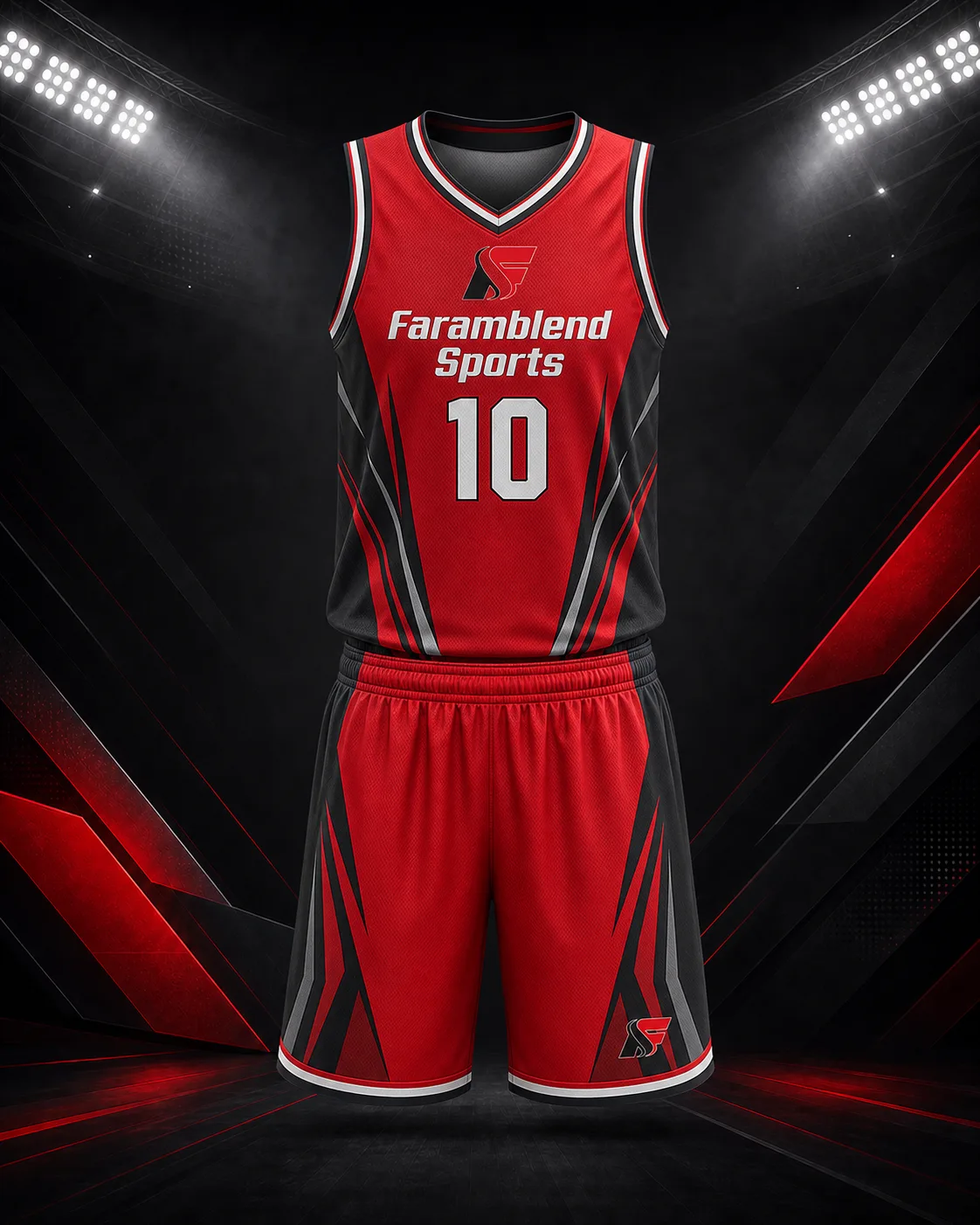 Sublimated Jersey-and-Short Basketball Uniform — Custom Basketball Uniforms | Faramblend Sports