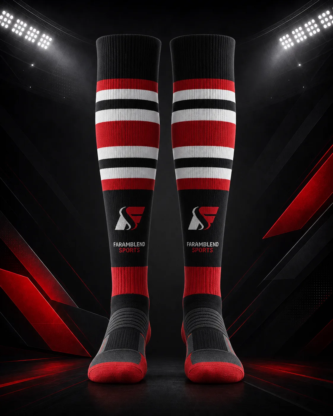 Knee-High Striped Football Socks — Custom Football Socks | Faramblend Sports