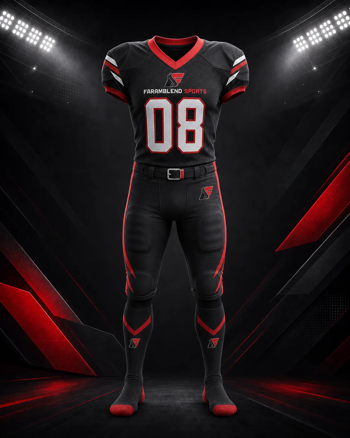 Complete Football Uniform Set with Socks — Custom American Football Uniforms / Team Sets | Faramblend Sports