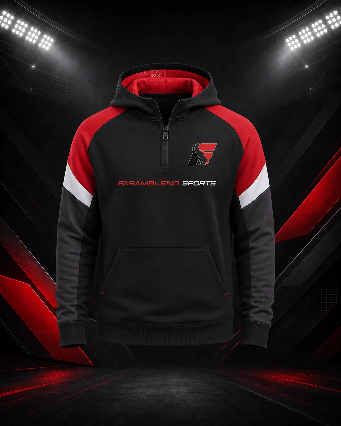 Pullover Half-Zip Sideline Hoodie — Custom Football Jackets & Warm-ups | Faramblend Sports
