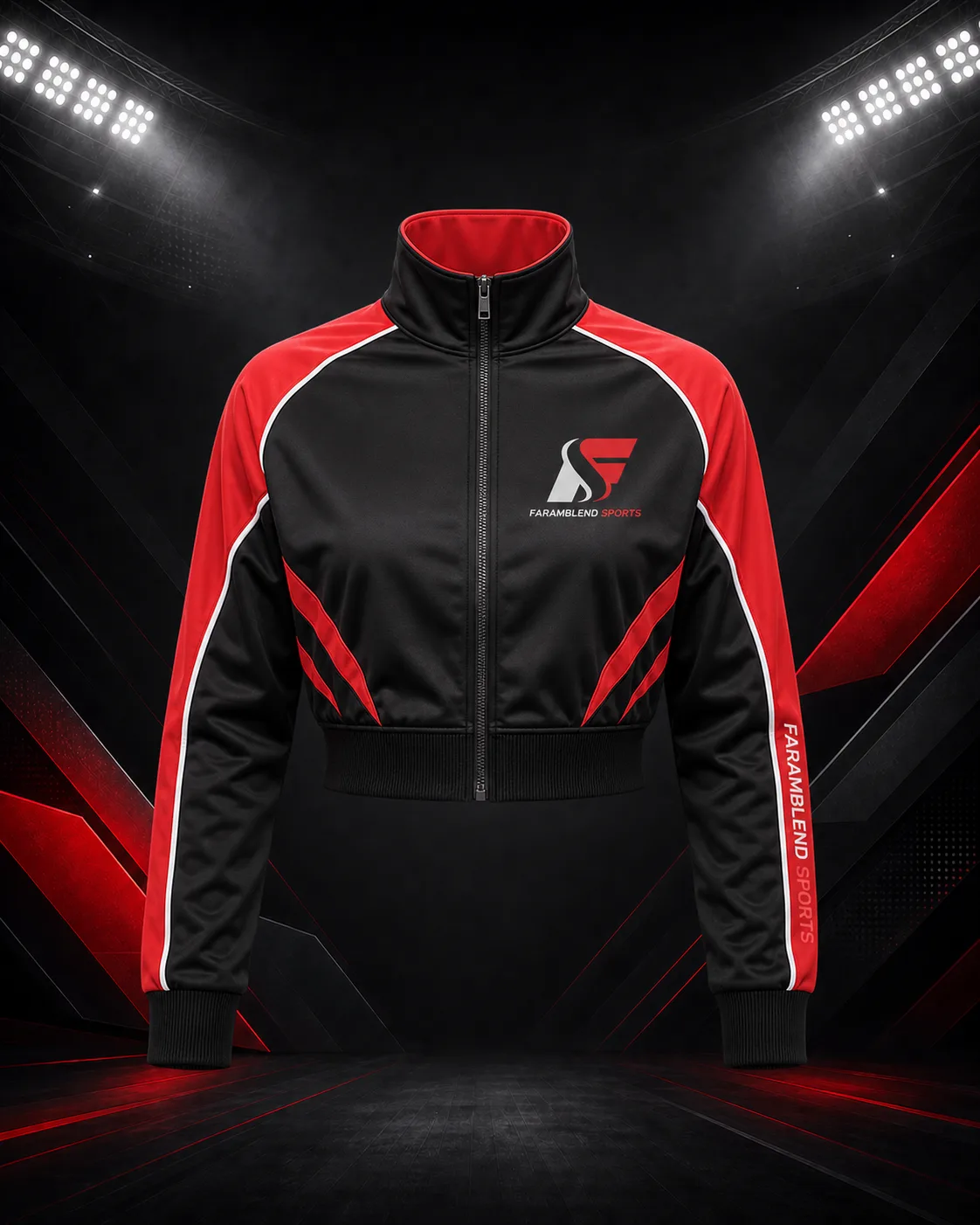 Cropped Track Jacket — Custom Track Jackets | Faramblend Sports International