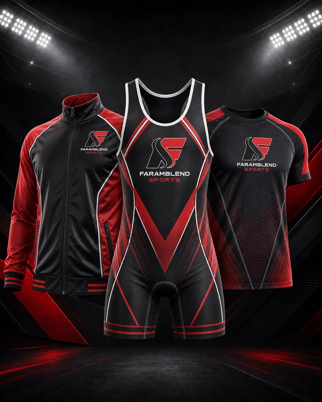 Premium Pro-Cut Wrestling Uniform Set — Custom Wrestling Uniforms | Faramblend Sports